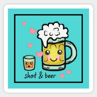 kawaii Shot & Beer Sticker